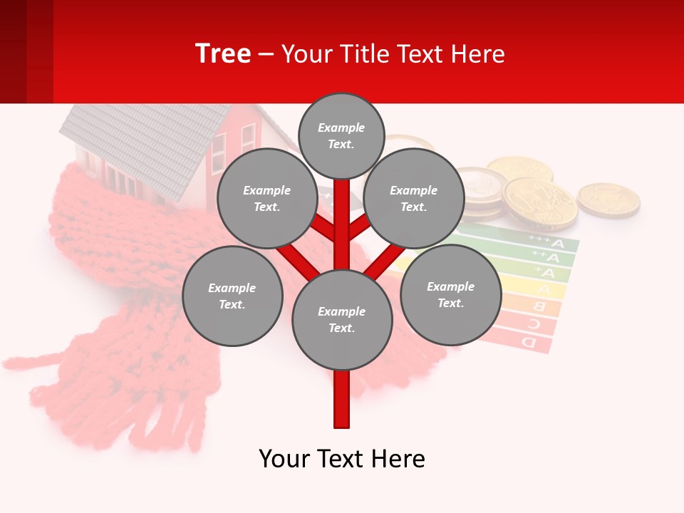 A House With A Red Scarf Next To Money PowerPoint Template