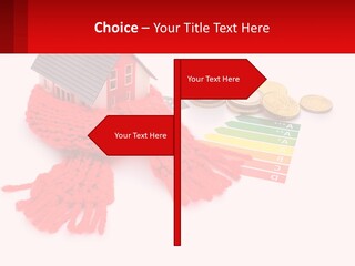 A House With A Red Scarf Next To Money PowerPoint Template