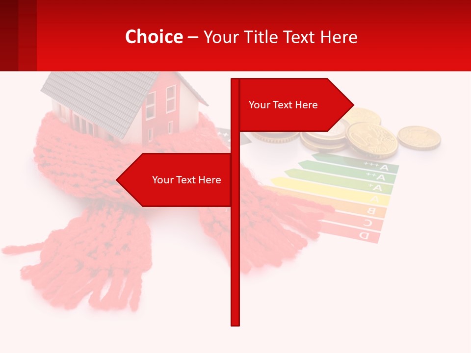 A House With A Red Scarf Next To Money PowerPoint Template