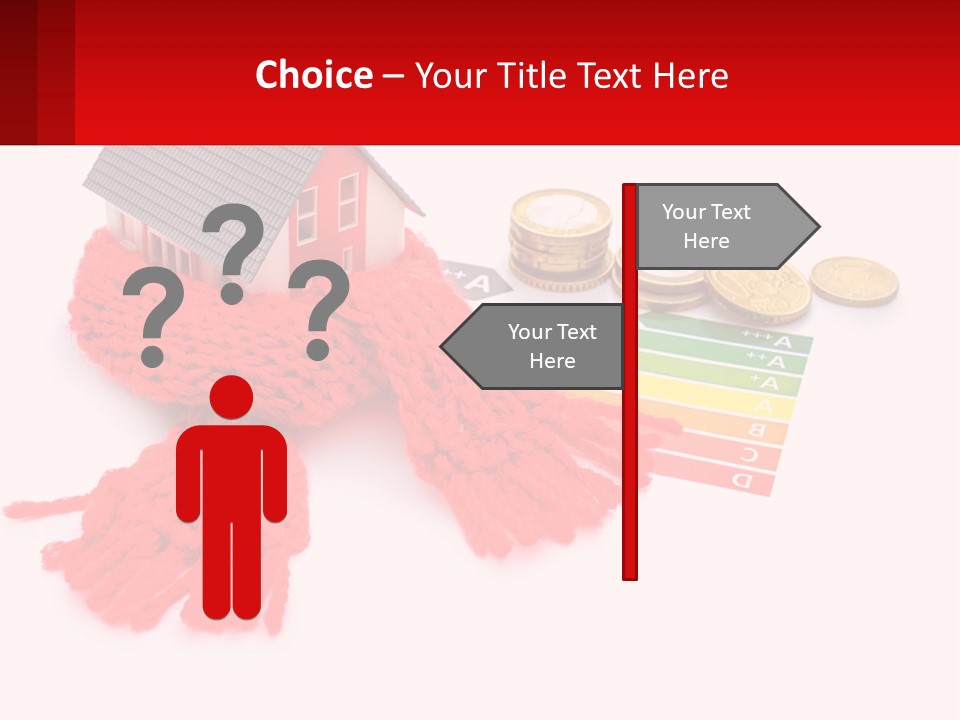 A House With A Red Scarf Next To Money PowerPoint Template