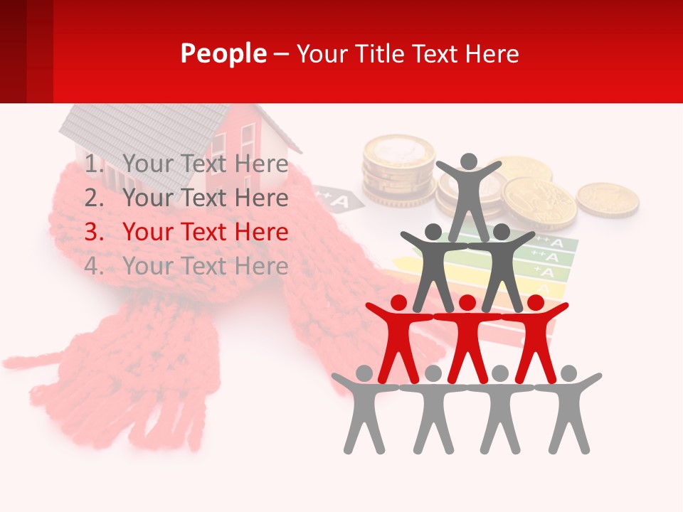 A House With A Red Scarf Next To Money PowerPoint Template