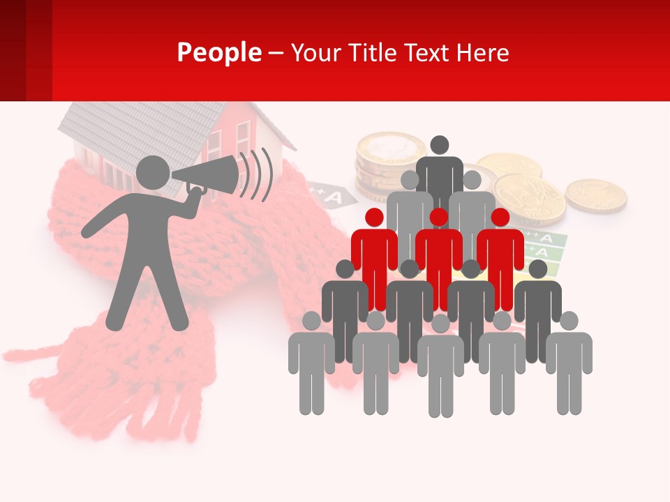 A House With A Red Scarf Next To Money PowerPoint Template