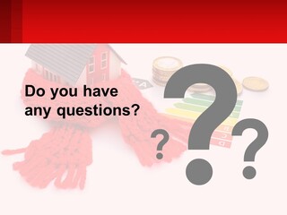 A House With A Red Scarf Next To Money PowerPoint Template