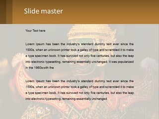 A Man With A Green And Gold Mask On His Face PowerPoint Template