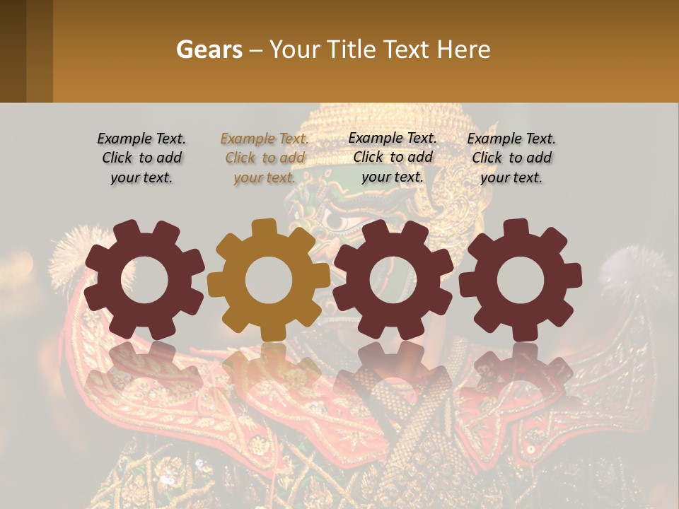A Man With A Green And Gold Mask On His Face PowerPoint Template