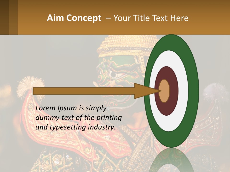 A Man With A Green And Gold Mask On His Face PowerPoint Template