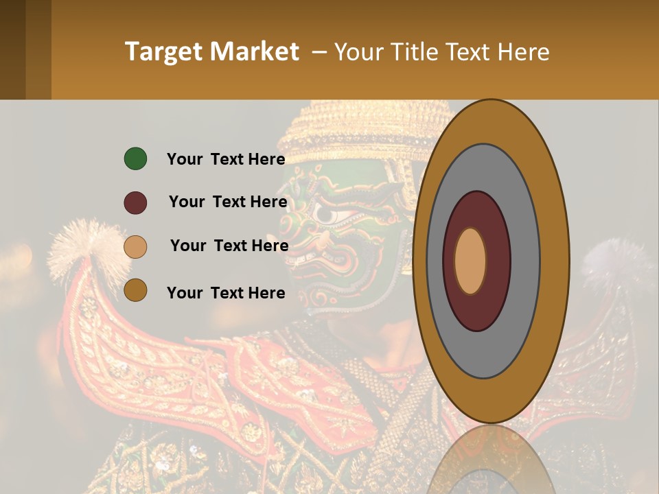 A Man With A Green And Gold Mask On His Face PowerPoint Template