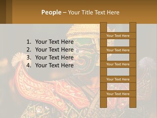A Man With A Green And Gold Mask On His Face PowerPoint Template