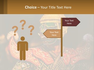 A Man With A Green And Gold Mask On His Face PowerPoint Template