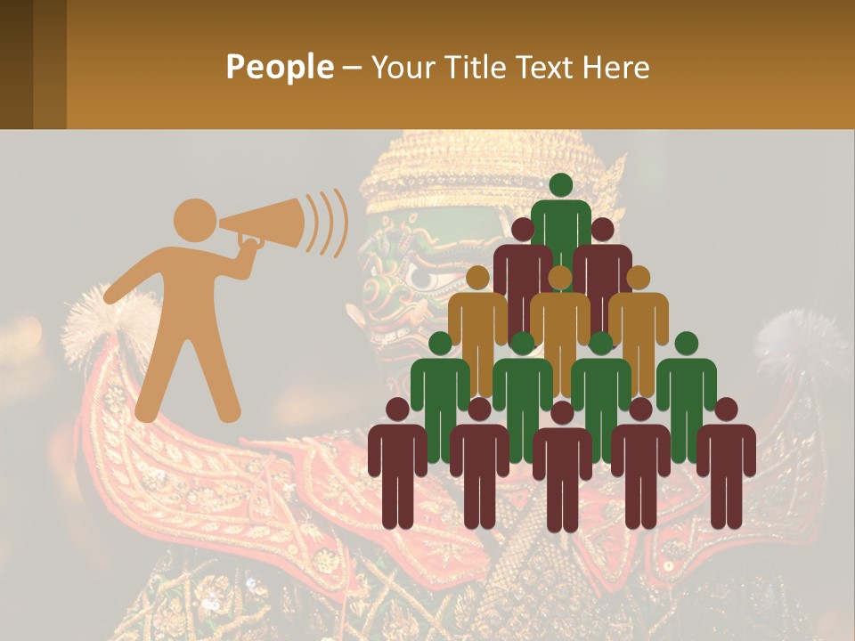 A Man With A Green And Gold Mask On His Face PowerPoint Template