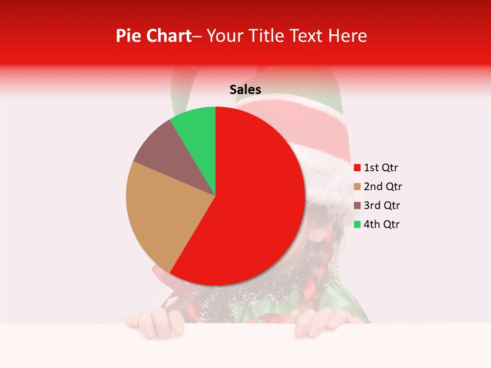 A Little Girl Wearing A Santa Hat And Holding A Present PowerPoint Template