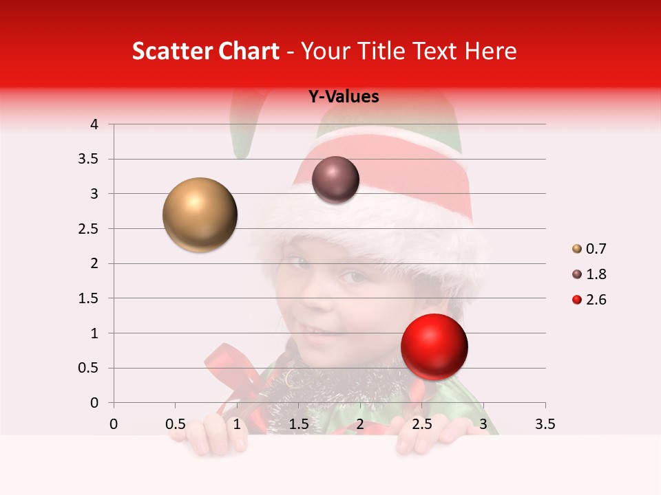 A Little Girl Wearing A Santa Hat And Holding A Present PowerPoint Template