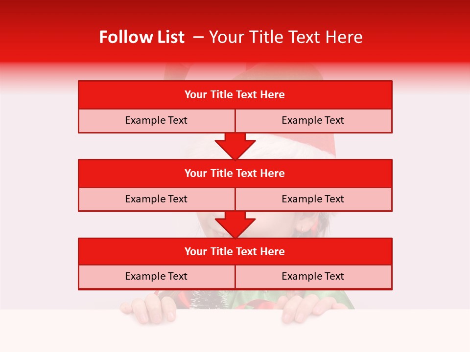 A Little Girl Wearing A Santa Hat And Holding A Present PowerPoint Template