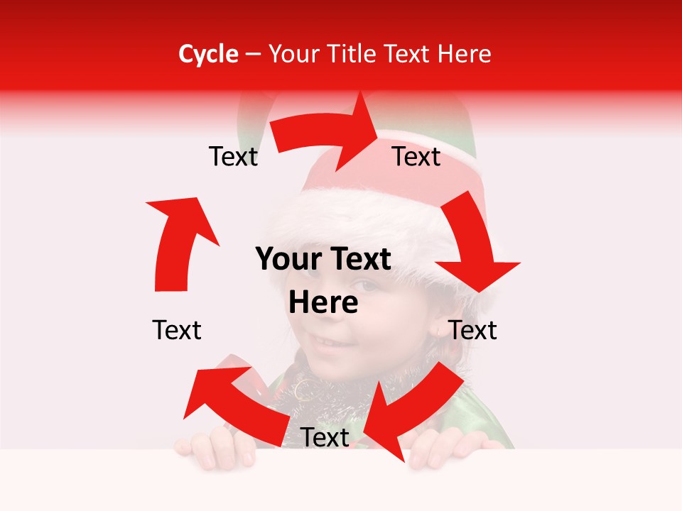 A Little Girl Wearing A Santa Hat And Holding A Present PowerPoint Template