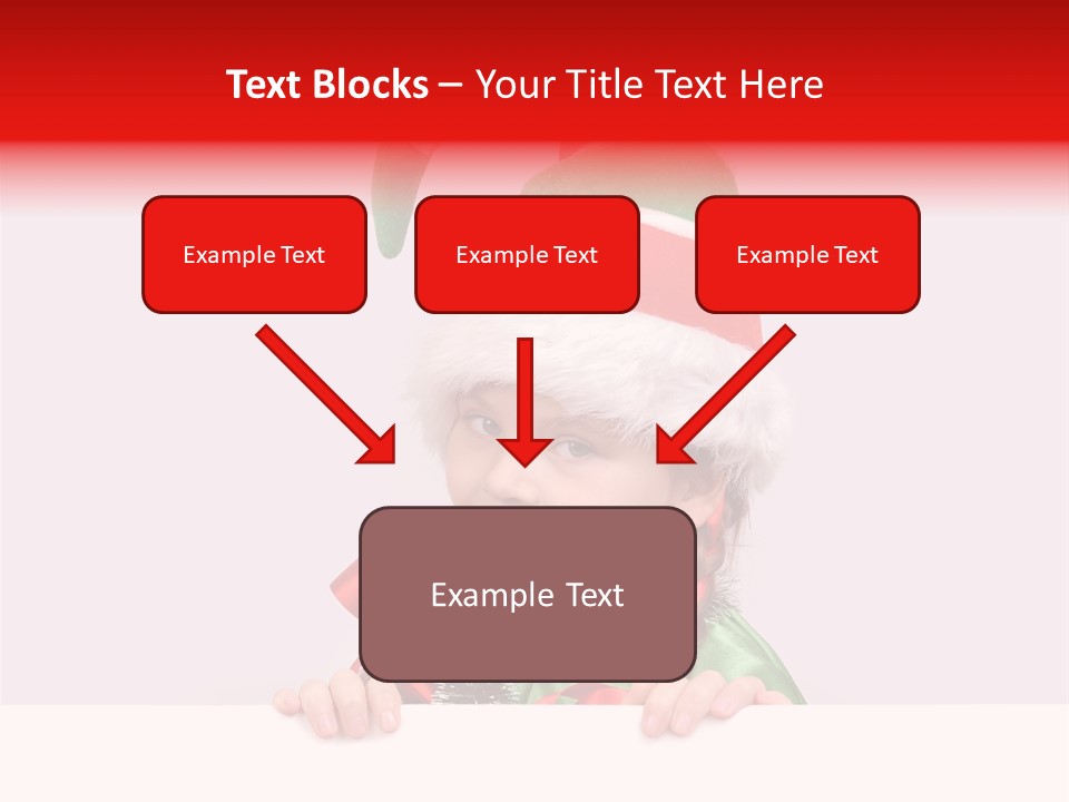 A Little Girl Wearing A Santa Hat And Holding A Present PowerPoint Template