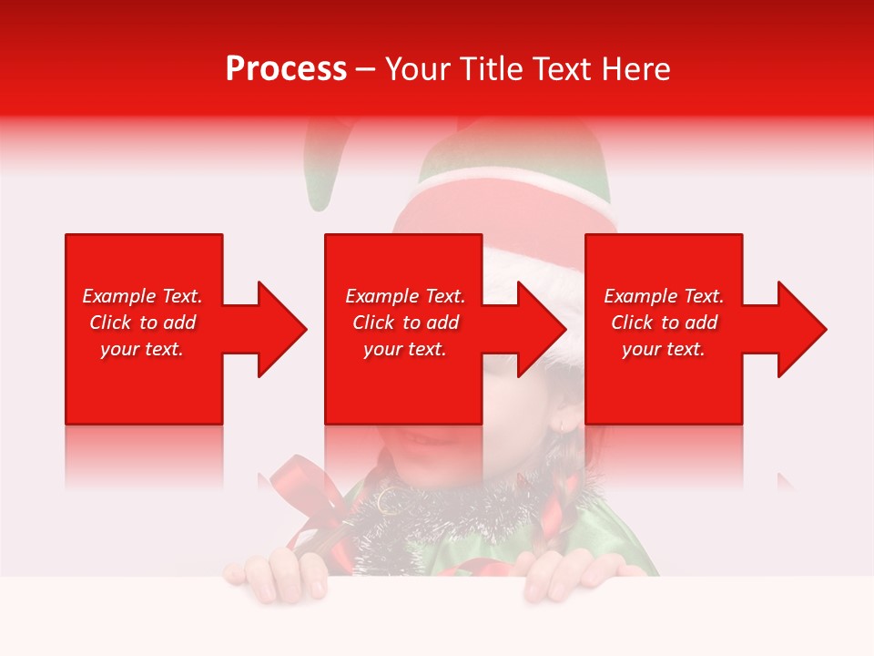 A Little Girl Wearing A Santa Hat And Holding A Present PowerPoint Template
