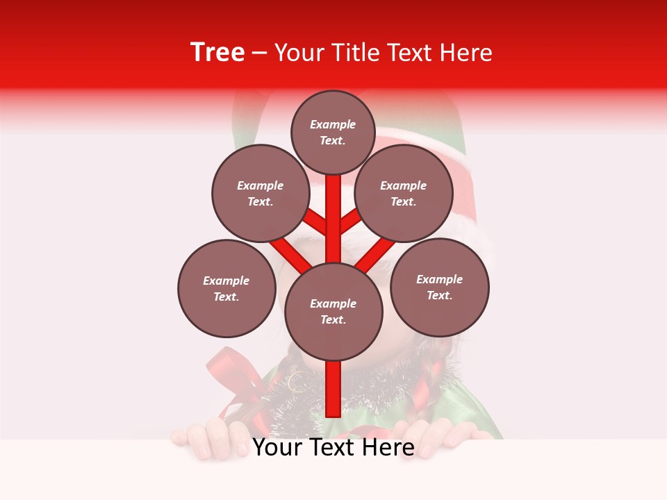 A Little Girl Wearing A Santa Hat And Holding A Present PowerPoint Template