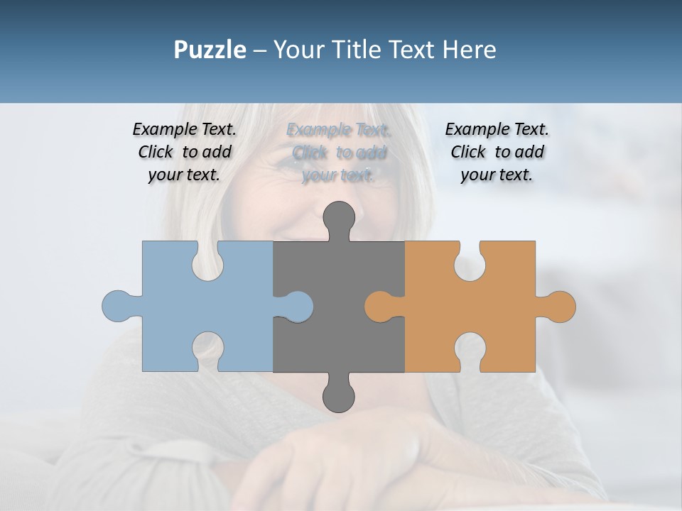 A Woman Sitting On A Couch Smiling For The Camera PowerPoint Template