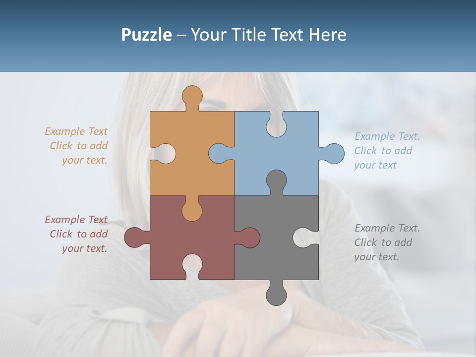 A Woman Sitting On A Couch Smiling For The Camera PowerPoint Template