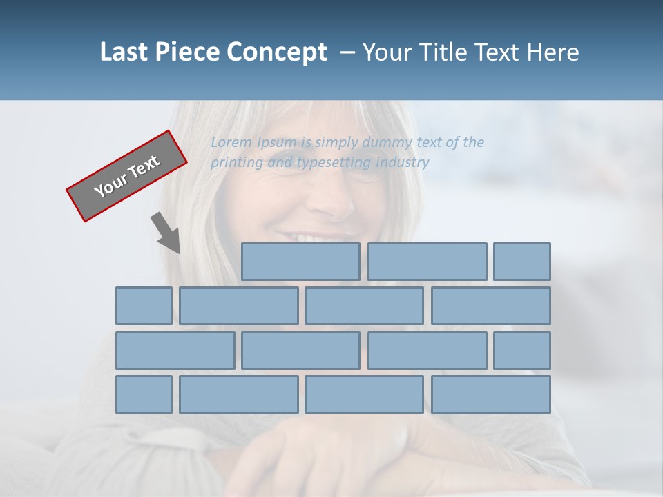 A Woman Sitting On A Couch Smiling For The Camera PowerPoint Template