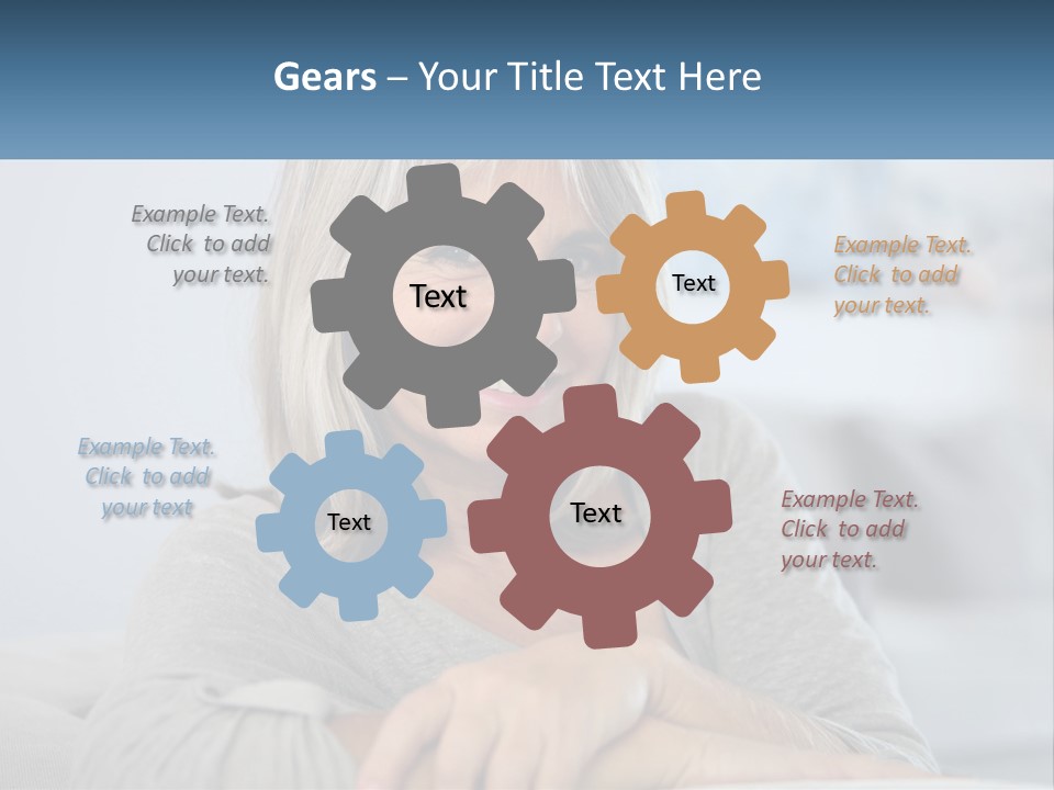 A Woman Sitting On A Couch Smiling For The Camera PowerPoint Template