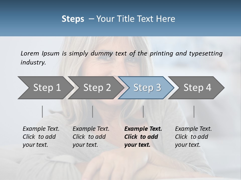 A Woman Sitting On A Couch Smiling For The Camera PowerPoint Template