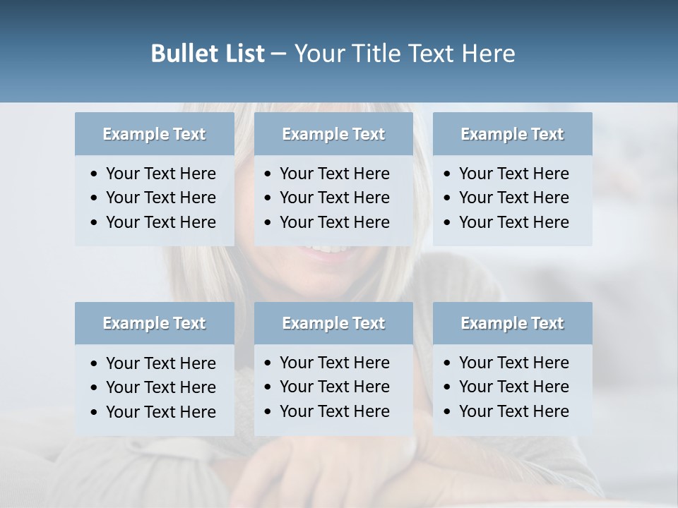 A Woman Sitting On A Couch Smiling For The Camera PowerPoint Template