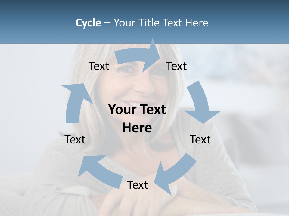 A Woman Sitting On A Couch Smiling For The Camera PowerPoint Template