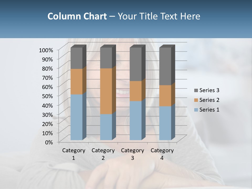 A Woman Sitting On A Couch Smiling For The Camera PowerPoint Template