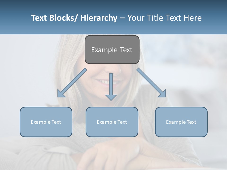 A Woman Sitting On A Couch Smiling For The Camera PowerPoint Template