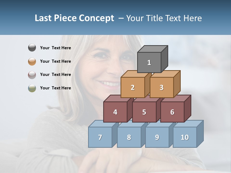A Woman Sitting On A Couch Smiling For The Camera PowerPoint Template