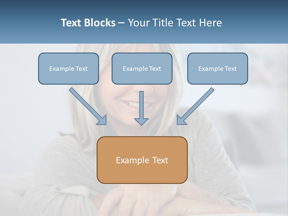 A Woman Sitting On A Couch Smiling For The Camera PowerPoint Template