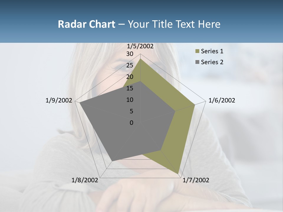 A Woman Sitting On A Couch Smiling For The Camera PowerPoint Template