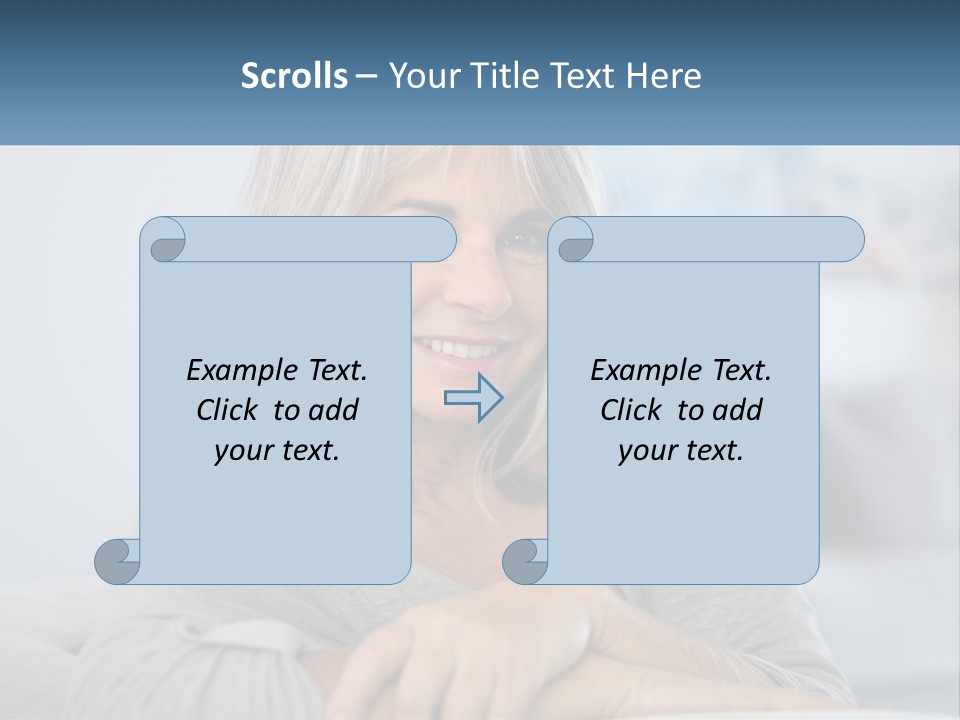 A Woman Sitting On A Couch Smiling For The Camera PowerPoint Template