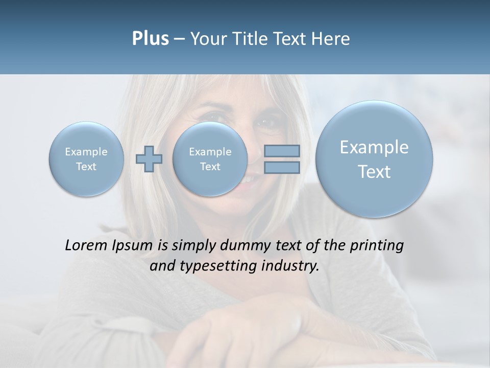 A Woman Sitting On A Couch Smiling For The Camera PowerPoint Template