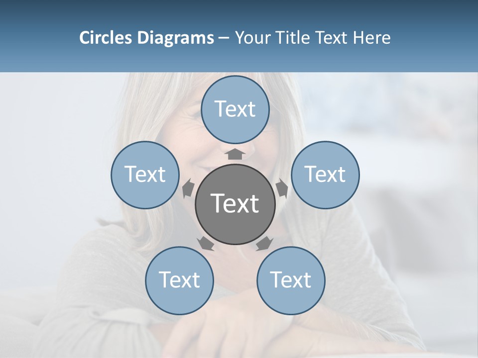 A Woman Sitting On A Couch Smiling For The Camera PowerPoint Template