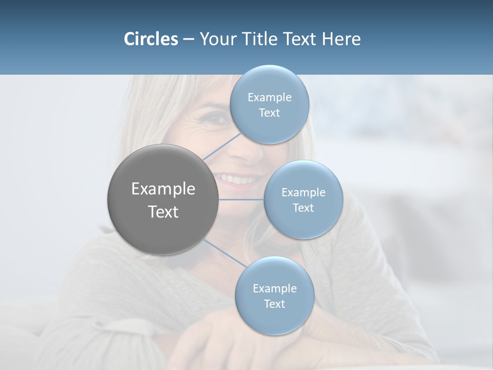 A Woman Sitting On A Couch Smiling For The Camera PowerPoint Template