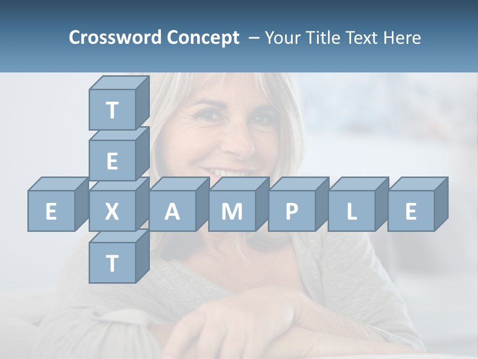 A Woman Sitting On A Couch Smiling For The Camera PowerPoint Template