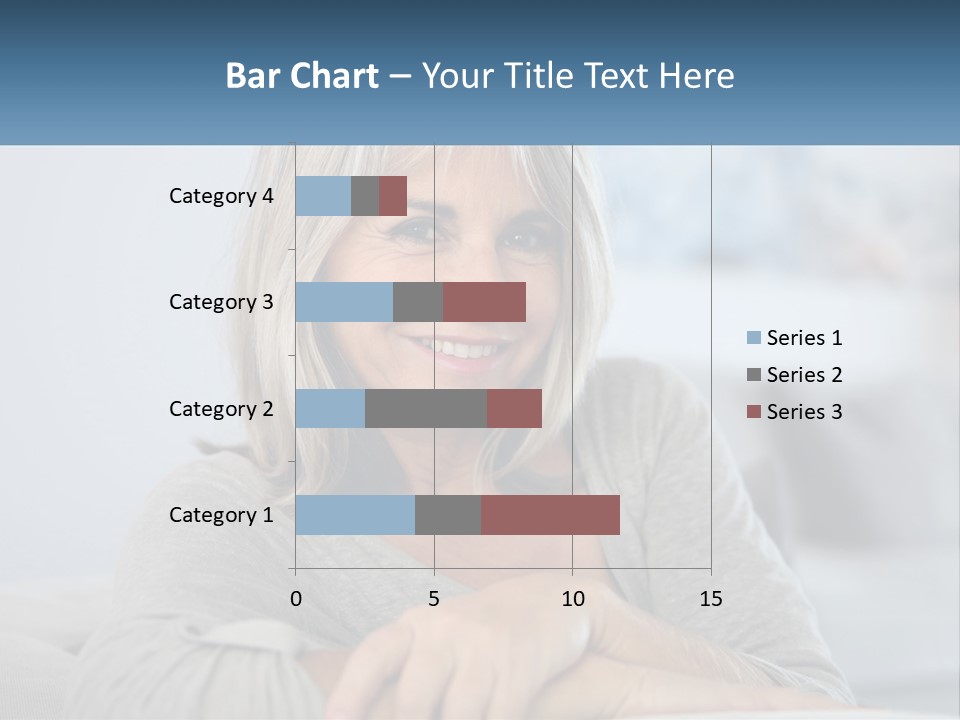 A Woman Sitting On A Couch Smiling For The Camera PowerPoint Template