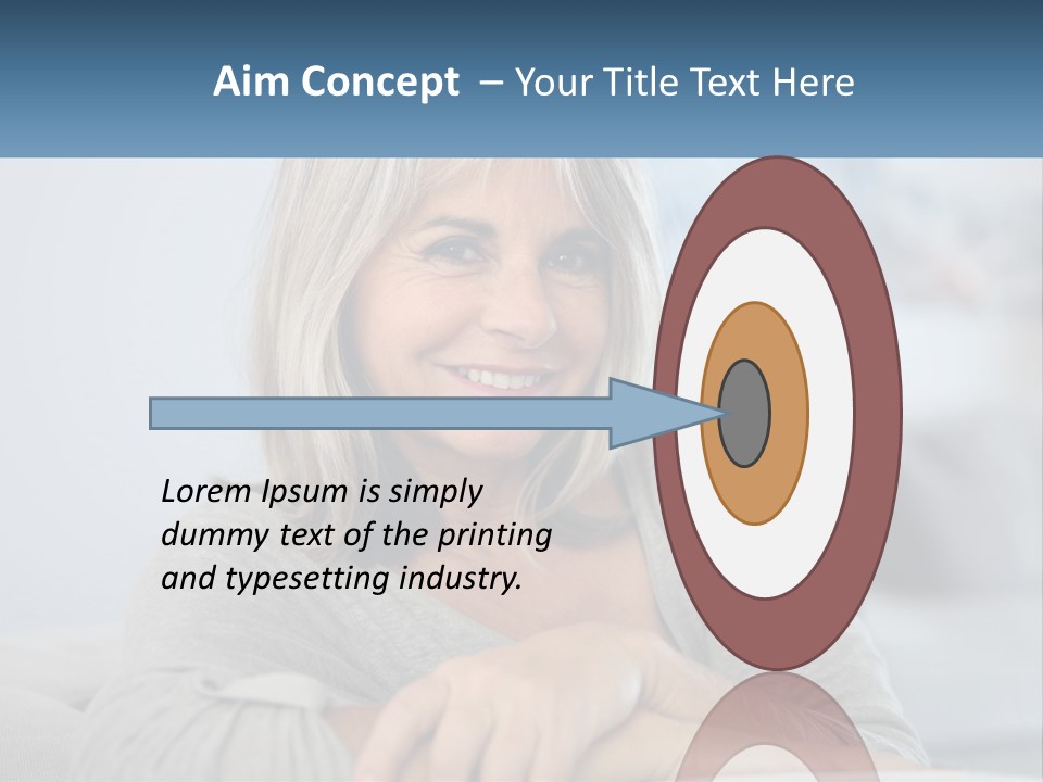 A Woman Sitting On A Couch Smiling For The Camera PowerPoint Template