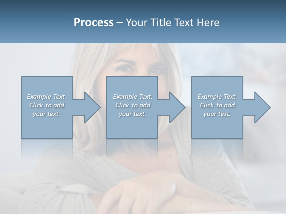 A Woman Sitting On A Couch Smiling For The Camera PowerPoint Template