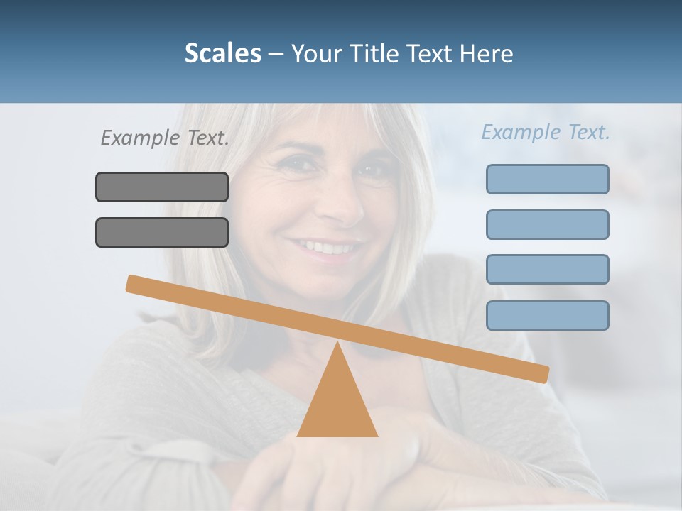 A Woman Sitting On A Couch Smiling For The Camera PowerPoint Template