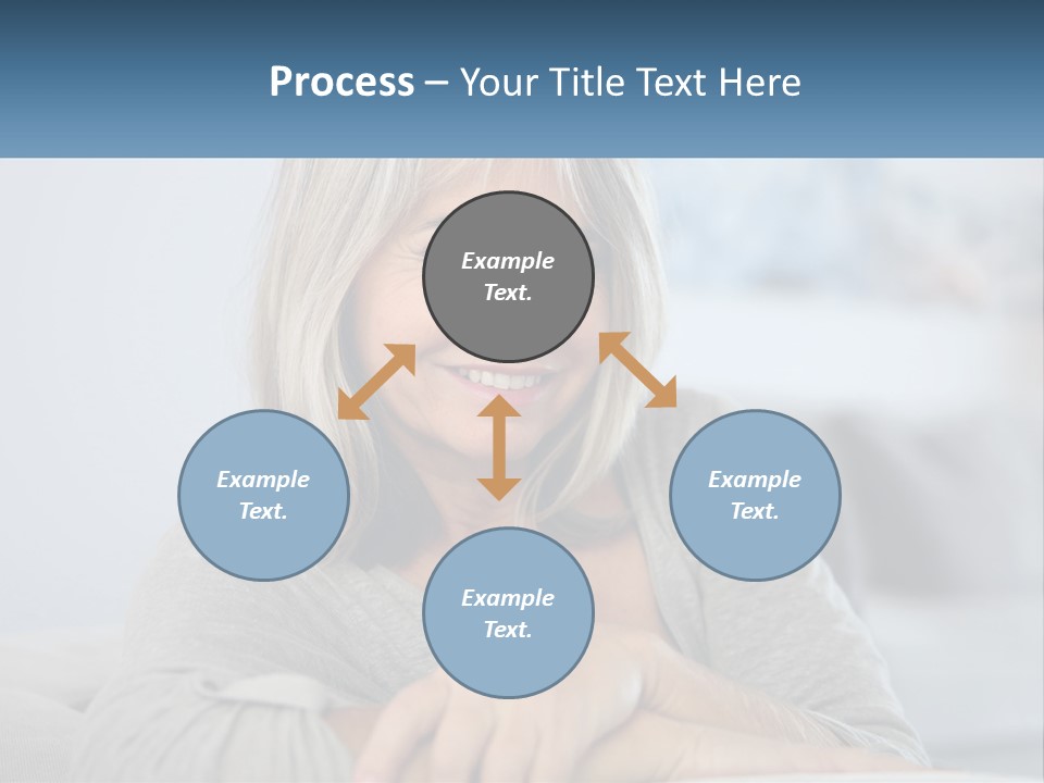 A Woman Sitting On A Couch Smiling For The Camera PowerPoint Template
