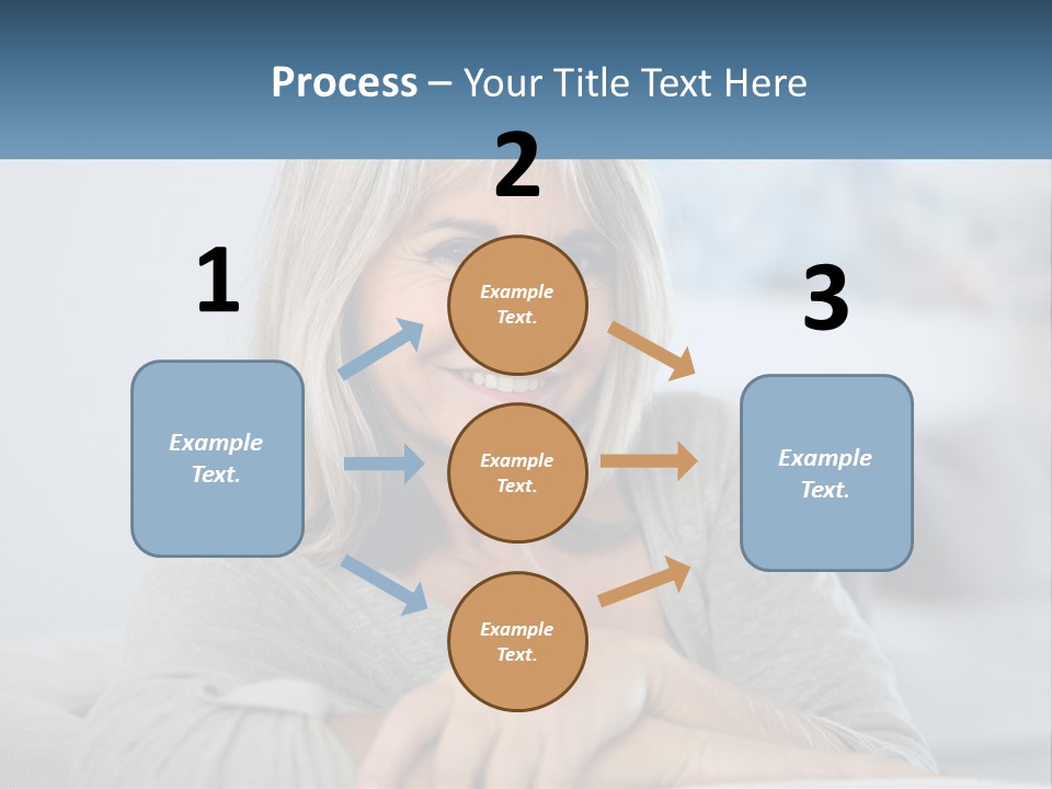 A Woman Sitting On A Couch Smiling For The Camera PowerPoint Template
