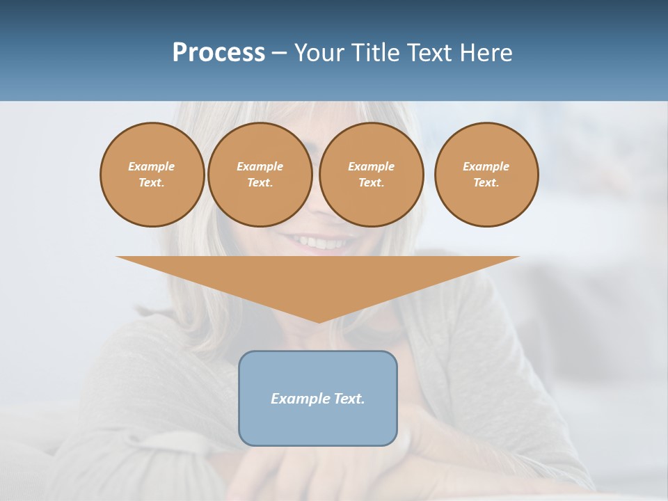 A Woman Sitting On A Couch Smiling For The Camera PowerPoint Template