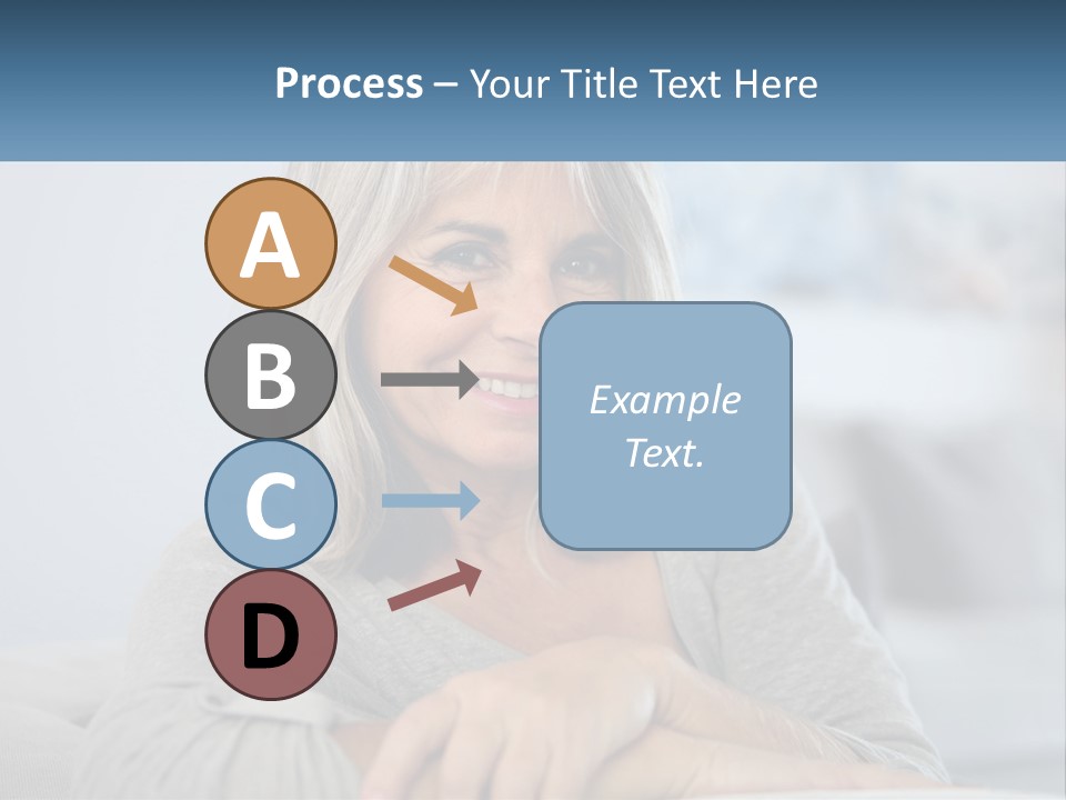 A Woman Sitting On A Couch Smiling For The Camera PowerPoint Template
