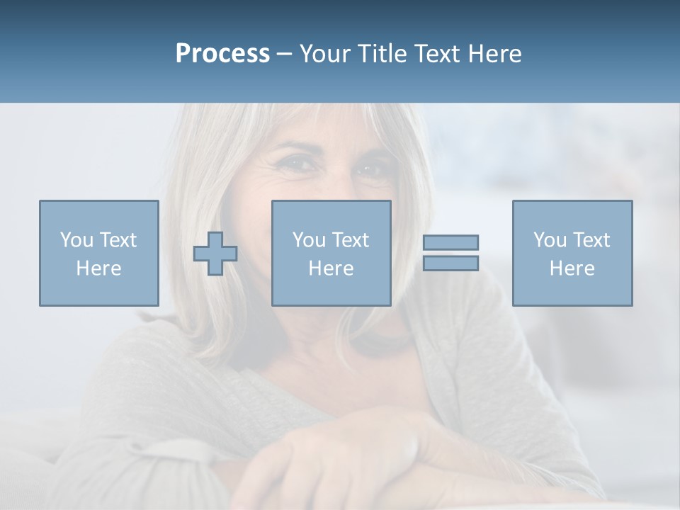 A Woman Sitting On A Couch Smiling For The Camera PowerPoint Template