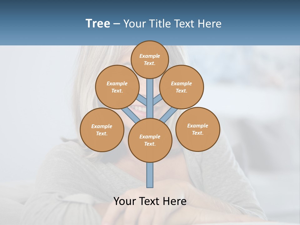 A Woman Sitting On A Couch Smiling For The Camera PowerPoint Template
