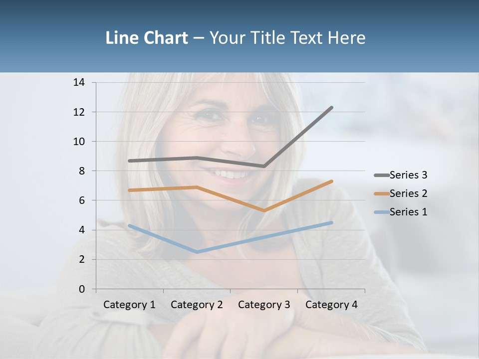 A Woman Sitting On A Couch Smiling For The Camera PowerPoint Template