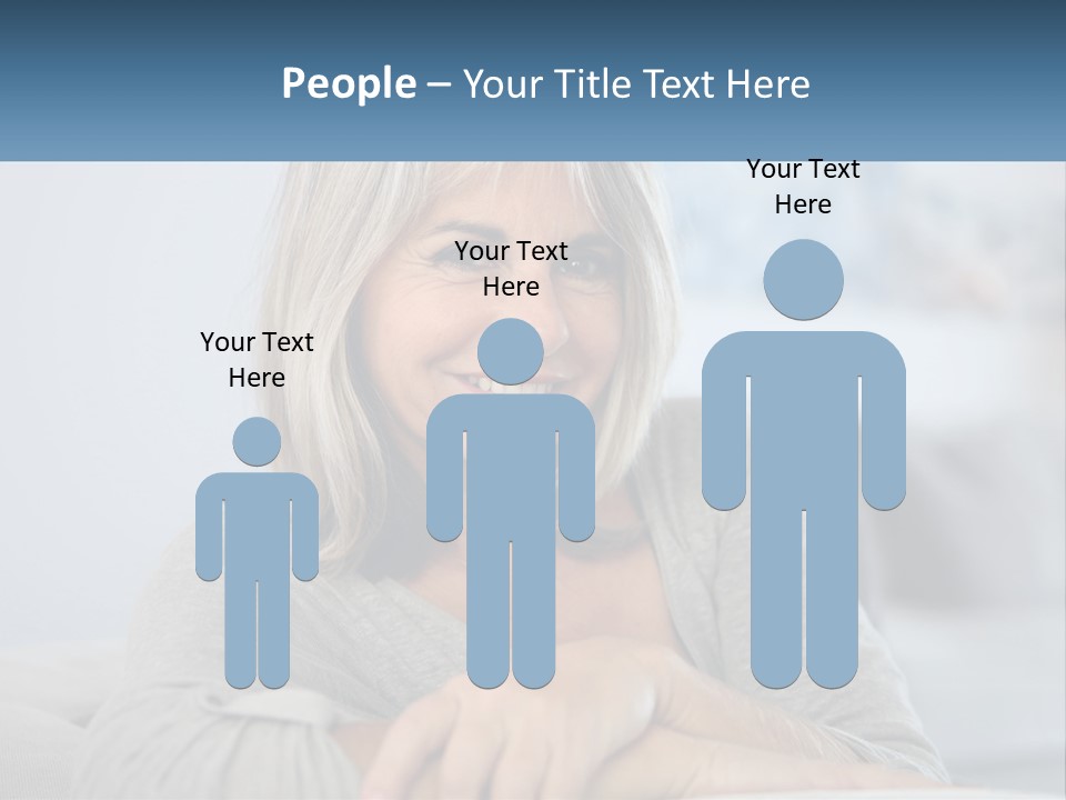 A Woman Sitting On A Couch Smiling For The Camera PowerPoint Template